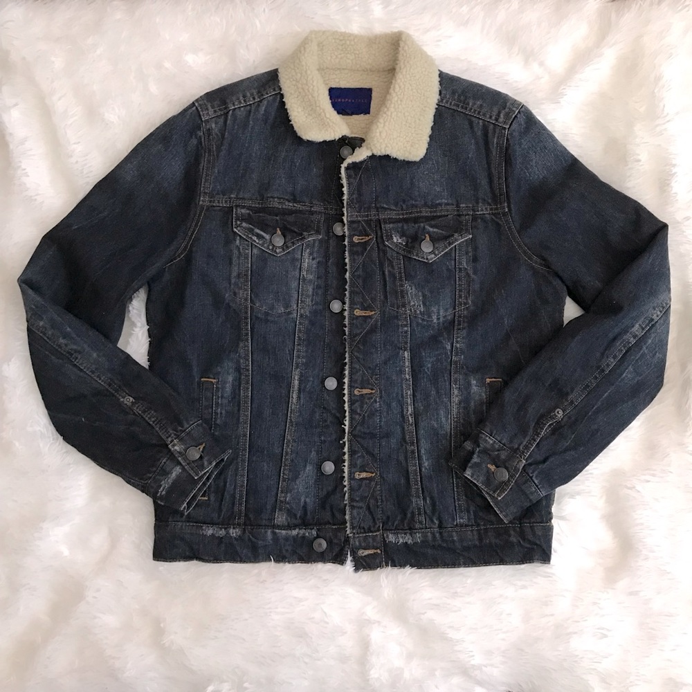 NWOT Aeropostale denim Sherpa lined tucker jacket